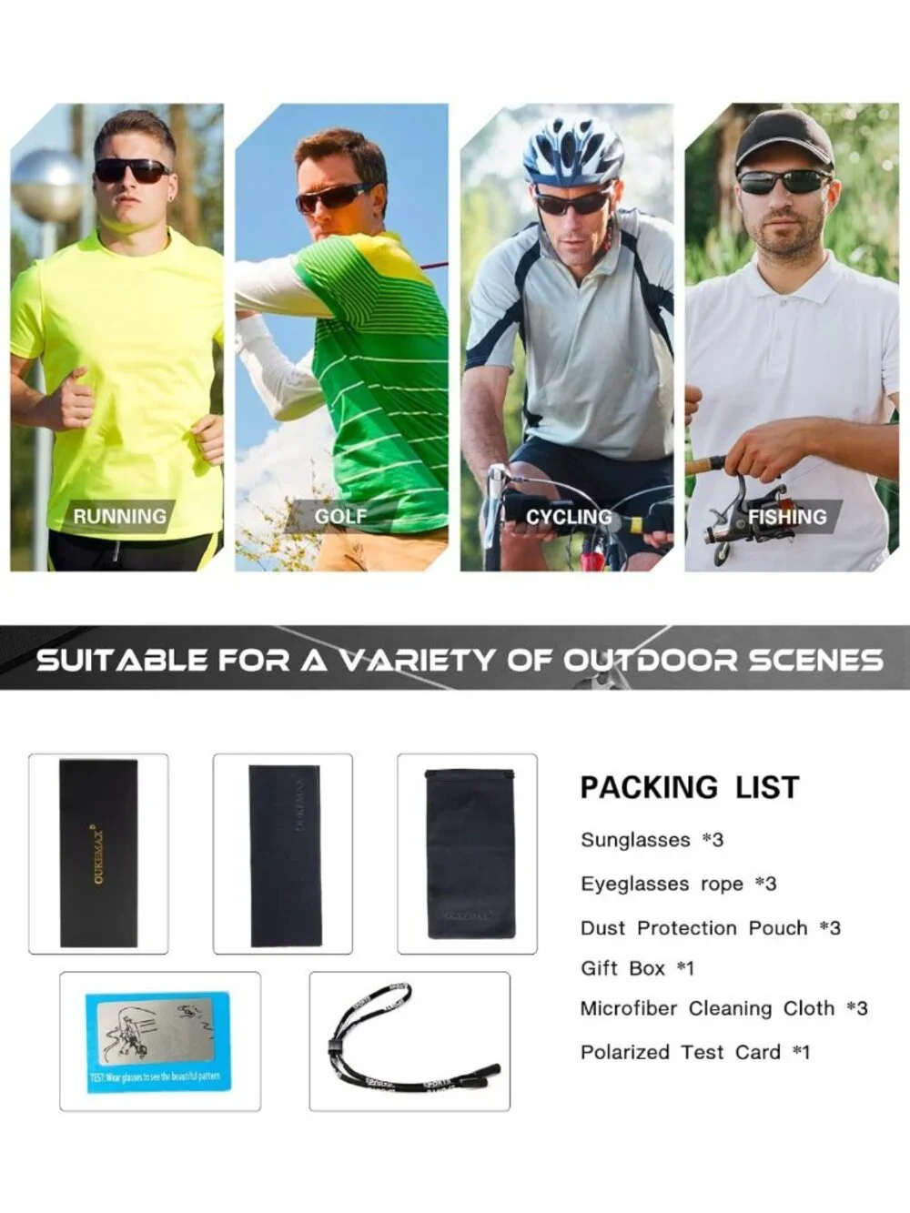 UV400 Polarized Sunglasses for Men & Women - Ideal for Sports, Fishing, Running